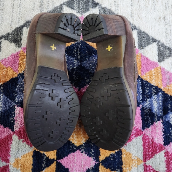 Doc Martens size 10 Brown Leather High Heel Studded Mule Una Clogs Shoes - Picture 5 of 8